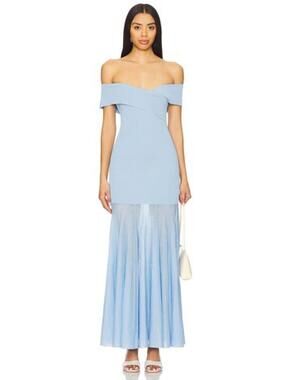 Line & Dot ROWAN JERSEY DRESS baby blue maxi